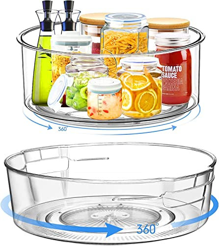 Lazy Susan 24cm & 28cm Plastic Condiment Holder Rotating Condiment Holder