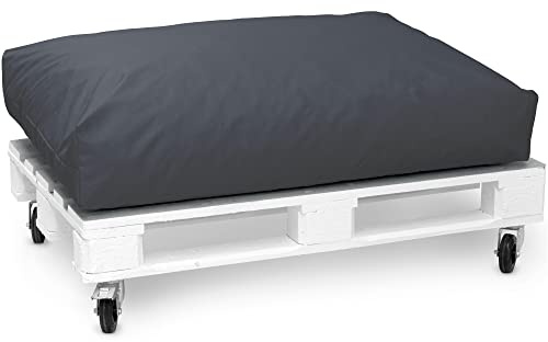 Spatium Jumbo XXL Palettenkissen Set abnehmbar Bezug wasserdicht gesteppt Palettenpolster Palettenauflage Palettensofa (Anthrazit, Sitzkissen 120x80x20)