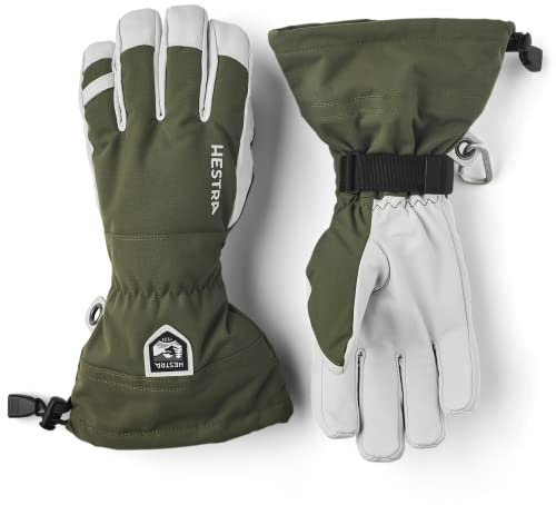 Hestra Heli Ski 5-Finger Handschuhe Skihandschuhe Fingerhandschuhe Damen/Herren - mit Futter, Klettverschluss, Klettverschluss Herbst-Winter Winter