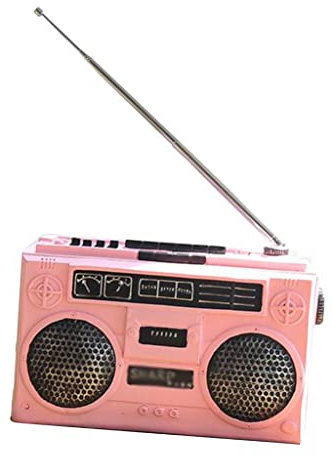 misppro Retro Radio Modell Harz Ornamente Vintage Radio Handwerk Dekorationen Geschenk - Pink