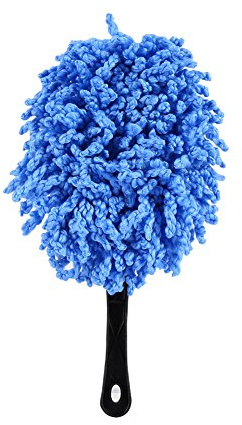 QANYEGN Langer Griff Hand Staubwedel, Mikrofaser Auto Staubwischer, Abwaschbares Staubtuch, für Autofenster, Armaturenbrett-Reinigung, Blau