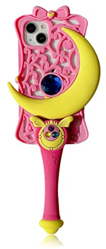 CrazyLemon für iPhone 14 Pro Max Hülle, Junge Mädchen Teenager Weiche Silikon Schutzhüll 3D Charakter Cartoon Schutz Hüllen für iPhone 14 Pro Max - Sterne Mond Stick