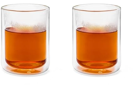 Bredemeijer 2-teilige doppelwandige Trinkgläser aus Glas - Glasbecher mit je 290 ml Fassungsvermögen - für kalte und heiße Getränke