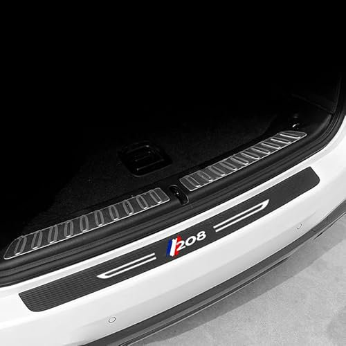 erbon Auto Kohlefaser Ladekantenschutz Aufkleber, Für Peugeot 208 Anti-Scratch Ladekantenschutz Folie, Abriebfest Styling Zubehör