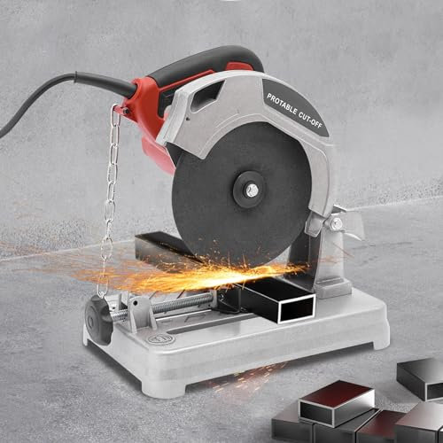 Kappsäge,Kapp-Gehrungssäge (max. 1200 W, 5200 min-1, hochwertiges HM-bestücktes Sägeblatt, Drehtisch mit Winkeleinstellung 45° links/rechts) 38 * 27 * 28cm | Rot |