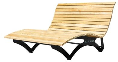 SCALANT Waldsofa Premium mit Auflage + Schutzhülle, Lärche, für 2-3 Personen, Sonnenliege, Außenliege, Wellenliege, Relaxliege, Holzliege für den Garten, KTL beschichtet