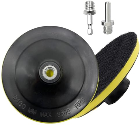 Secwell 2 Piece 180mm Krok och Ögla Bakplatta M14 Poleringsdyno Kardborreplatta för Slipmaskiner, Borrmaskiner