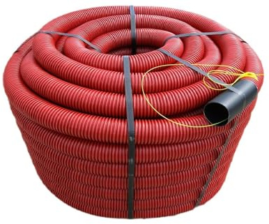 Unterirdisches Wellrohr Rot M40 mm Elektrorohr Einzugshilfe Erde 50M Leerrohr