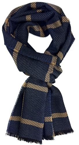 Rotfuchs Wollschal Herrenschal Winterschal warm angenehm weich Wolle Karo in blau Made in Germany