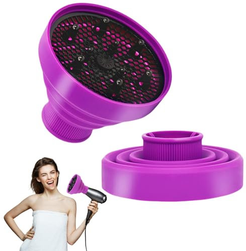 Universal Silicone Curly Hair Diffuser, Folding Curly Hair, Universal Hair Diffuser, Curly Hair Diffuser, Portable Folding Universal Diffuser, for Hair Dryers