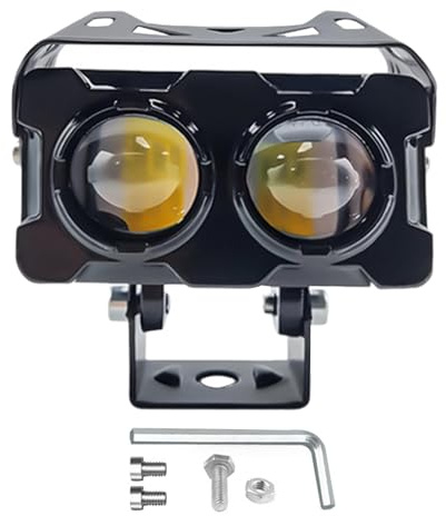 Foco LED para motocicleta, luz LED auxiliar para motocicleta,Luz de conducción LED Foco de motocicleta superbrillante - Accesorios de motocicleta de doble color de luz antiniebla auxiliar todoterreno