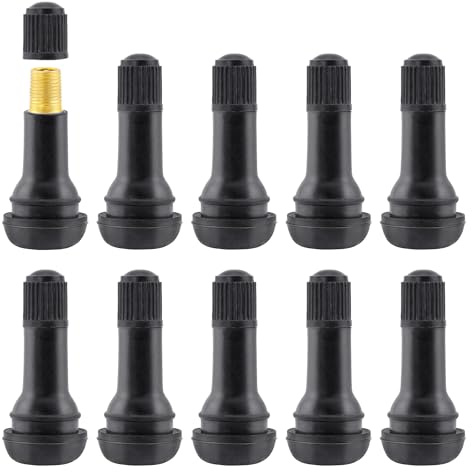 Desenda 10 PCS TR413 Rubber Snap-in Tire Valve Stems Sturdy Replacement Tyre Valves Stems for 0.453 Tubeless Rim Holes on Cars, Go-karts, Trucks, Lawn mowers, Trailers