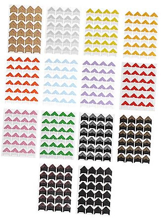 CIMAXIC 14blätter Fotoecken Selbstklebend Für Scrapbooking Alben Milchprodukte Rot Gelb Grün Gold Silber Vintage-Rindsleder Orangegelb Orange Roségold