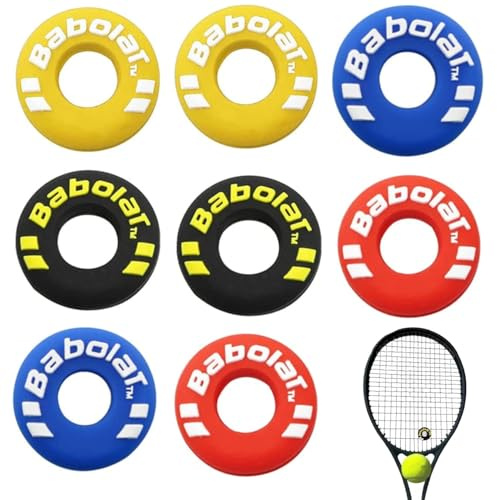 ZHjuju 8 Piezas Amortiguador de Vibración para Raqueta de Tenis Absorbedor de Impacto en Forma de Neumático de Goma Suave | Reduce Vibraciones, Accesorio Divertido y Duradero para Tenistas