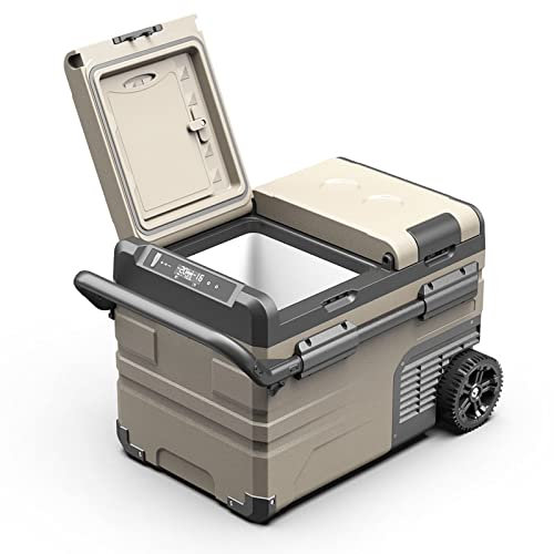 Portable Car Refrigerator, Compressor Cooler Box, Mini Freezer (-4℉~68℉) with App Control for 12V/24V DC and 110-240V AC, Ideal for Campervan, RV, Boat Travel, 45L