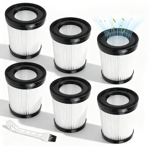 Ersatzfilter für Lubluelu 202, 6 Stück Schnurlose Staubsauger Filter Akku Staubsauger Filter für Girnoor G160 G165 Staubsaugerfilter Hepa-Filter für Fabuletta FSV001 FSV101