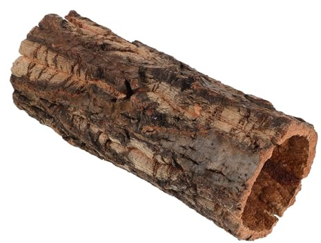BAZEITFLOW Nascondiglio per Rettili in Legno, Tana a Legno Cavo Texture Corteccia, Realistico per Tartarughe e Drago Barbuto, per Teca