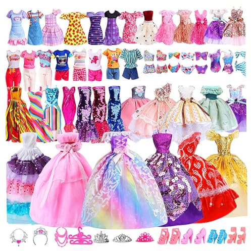 Sharplace 60 Puppenkleider und Accessoires, Modekleider, und Badeanzüge für 30 cm große Puppen zum Anziehen