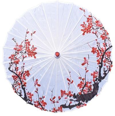 PciDinFo Parapluie Chinois Parasol en Bambou Soie Imperméable Papier Huile Accessoire Artisanal Décoratif Danse Asiatique Adapté pour Mariage, D