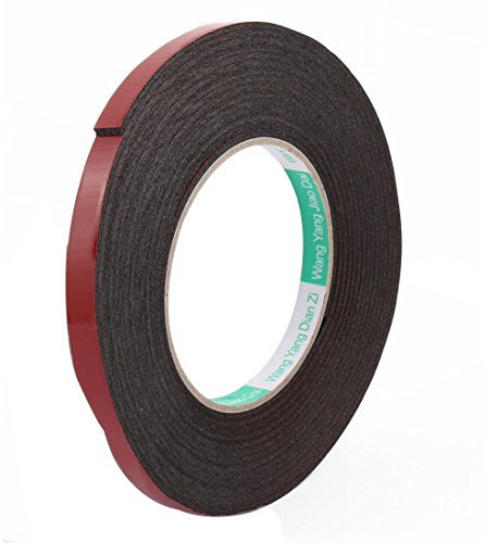 sourcing map 10 mm x 2mm Rouge Ruban éponge double face mousse adhésif autocollant 5m Longueur bande colle