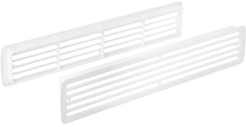 Gedotec Lüftungsgitter | 457 x 92 mm | 1 Stück | Tür-Gitter Weiß Kunststoff ABS | Türlüftung für Türdicke 35 – 40 mm | Belüftungsgitter eckig | Türlüftungsgitter mit Schrauben | Abluftgitter