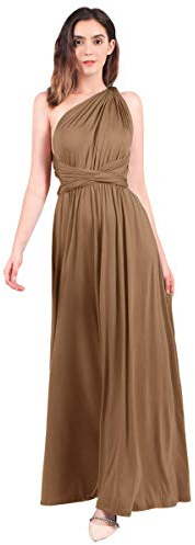FYMNSI Damen Multiway Lange Abendkleid Hochzeit Brautjungfernkleid Bodenlang Partykleid Cocktailkleid Cabrio Wickelkleid V-Ausschnitt Festlich Kleid Rückenfrei Neckholder Maxikleid Sommer Strandkleid