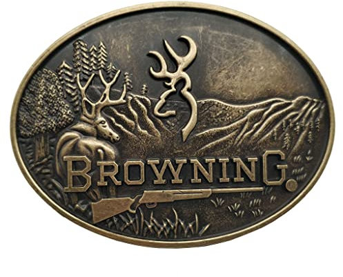 Xwest Deer Country Hunting Belt Buckle Gürtelschnallen Braun
