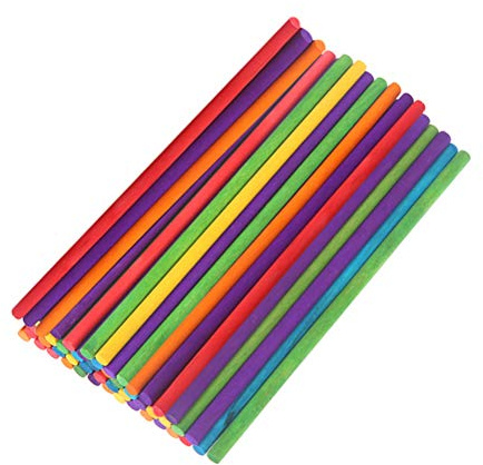 Supvox Bunte Rundholzstäbchen 20 Cm 100 Stück Für Diy Bastelprojekte Modelle Skulpturen Kinder Kreatives Basteln