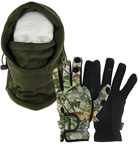 Nad DNA Polaire de pêche à la Carpe doublé OD Vert réglable avec Gants (M, L ou XL – Vous Choisissez), Medium Gloves