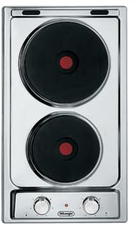Plaque de cuisson électrique De’longhi 30 cm, acier inoxydable scellé, 2 zones