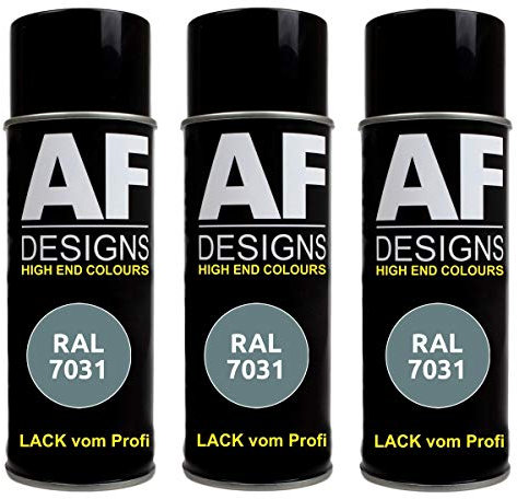 Alex Flittner Designs 3x RAL Lackspray Autolack Buntlack Spraydose RAL7031 BLAUGRAU matt