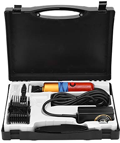 Tierhaarschneider, 200 W AC100-240 V Plug-In Elektrischer Tierhaarschneider mit Palisandergriff, professionelle Haarschnitt-Rasiermaschine(E.U. Plug)