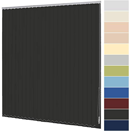 Lamellenvorhang nach Maß Vertikaljalousie 89 mm für Tür und Fenster viele Farben Maßanfertigung Wand- und Deckenmontage Jalousie Lamellen Rollo (Breite 80,1-100 cm x Höhe 120,1-140 cm, Anthrazit)