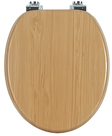 WOLTU Wooden Toilet Seat, Soft Close WC Seat with Strong Hinge Ideal for Standard Toilet Maple