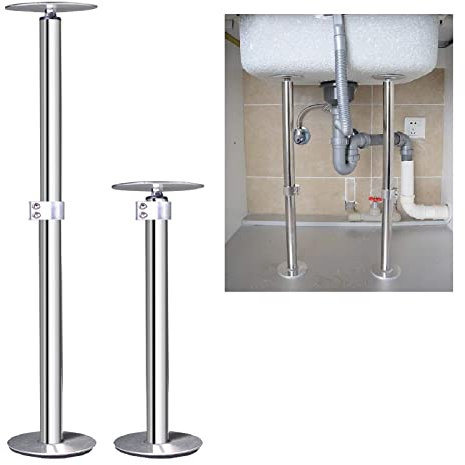 Staffe di montaggio per lavello in acciaio inox 304, kit di riparazione e installazione per cucina e bagno (altezza da 40 a 75 cm)