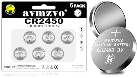 CR2450 knopfzelle 3V Lithium Knopfzellen CR 2450 Batterien 6 Stück【5 Jahre Garantie】
