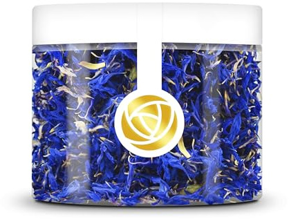 ROSIE ROSE - Essbare Blüten Kornblumen Blau (6g) - Getrocknete Blüten & Blütenblätter Essbar als Tortendeko - Essbare Blumen für Torte & Blütenmix - Premium Edible Flowers, Rosenblüten & Blütentee