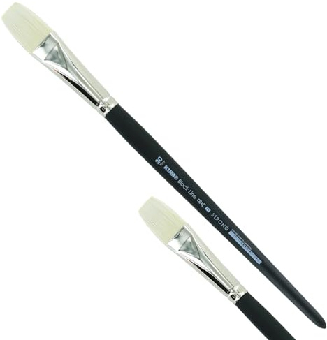 KUM - Acryl- und Ölpinsel Black Line Flach Größe 20 | Malpinsel für Künstler, Künstlerbedarf für Acrylmalerei und Ölmalerei
