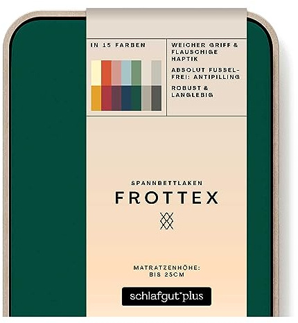 schlafgut Frottex Spannbettlaken 120x200 cm Frottee Baumwolle, Green Deep | Bettlaken, Spannbetttuch 130x200 cm, Grün, Frottee Stretch, saugfähig, bis 25 cm Steg, OEKO-TEX, Rundumgummi