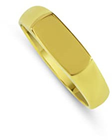 Herren Ring Silber und Gold aus 925 Sterling Silber poliert massiv handgemacht Fläche minimalistisch hochwertiger moderner Herrenschmuck aus Deutschland (Gold, 66)