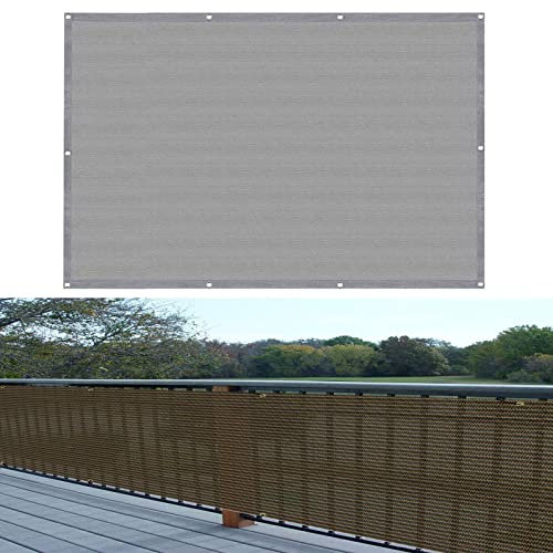 Balkon sichtschutz 115 x 800 cm Wind HDPE UV-Schutz Balkonverkleidung blickdichte mit Ösen und Kabelbinder für Balkon Garten im Freien, Grau