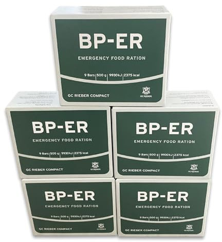 BP-ER Energieriegel Outdoor Bar Notfallnahrung - 45 Riegel 5-Tages Vorrat für 1 Erwachsenen - Lang haltbare, kompakte und nährstoffreiche Überlebensnahrung für Krisensituationen