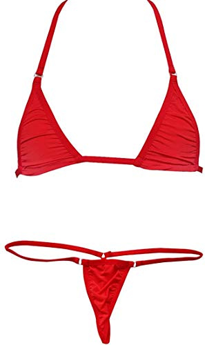 Czizitong Femmes Micro G-String Bikini 2 pièces Coulissant Top String Petit Soutien-Gorge Nouvelle
