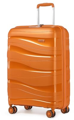 Kono Maleta de Cabina, Equipaje de Mano Pequeña, Maleta de Viaje Ligera Portátil con Cerradura TSA, Resistente 56x39,5x20,5cm,39L(Naranja)