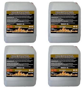Antiviron Bioethanol 96,6% Premium 1Liter bis 30Liter Ethanol für Tischkamin, Kamin & Gartendeko für Draußen - Rauch- und Rußfrei aus Mais (Bioethanol, 1 x 20Liter)