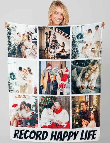 Personalisierte Decke, entwerfen Sie Ihre eigene Decke, Textfotocollage, personalisierte Flanelldecke für Erwachsene und Kinder, personalisierte Geschenke für Familie, Freunde und Haustiere (9 Foto)