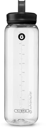 RECON 1L HydraPak RECON - Borraccia d'Acqua in Plastica Riciclata al 50%, Eco-Friendly e Senza BPA, Tappo a Vite a Flusso Regolare, Facile da Trasportare (1 Litro, Trasparente)
