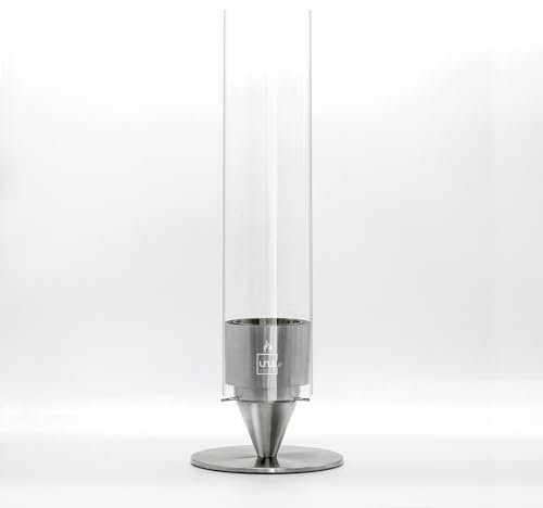 Gartenfackel Glas Edelstahl für Ethanol klein