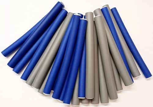 Papilotten - Flex-Wickler Set (von deutschem Friseurbedarf-Fachhändler!) - 24 Stck. blau + grau - 13/14 + 17/18 mm Ø - (von deutschem Friseurbedarf-Fachhändler!)