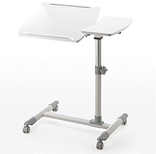 Überbetttische Mobiler Laptopständer mit Rollen, kippbarer Überbetttisch mit Rädern, höhenverstellbarer Tabletttisch für Laptop, Bett, Sofa, Beistelltisch (Farbe: C)